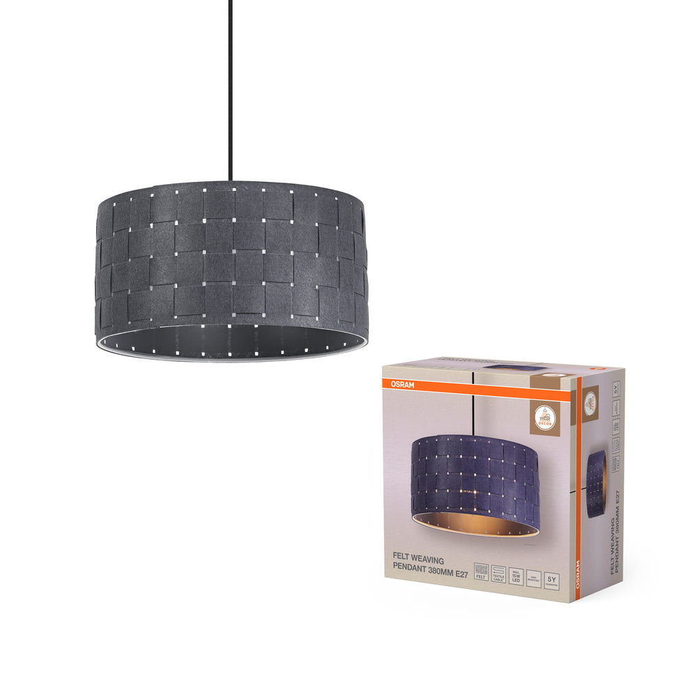 OSRAM DECOR hanglamp Decor Viltweefsel grijs, E27, 380 mm