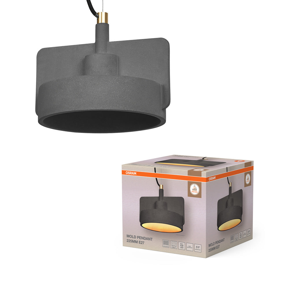 OSRAM DECOR Mold Pendant hanglamp 225 mm 1x E27 Donkergrijs