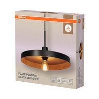 OSRAM DECOR Plaatpendellamp E27 hanglamp Zwart Hout