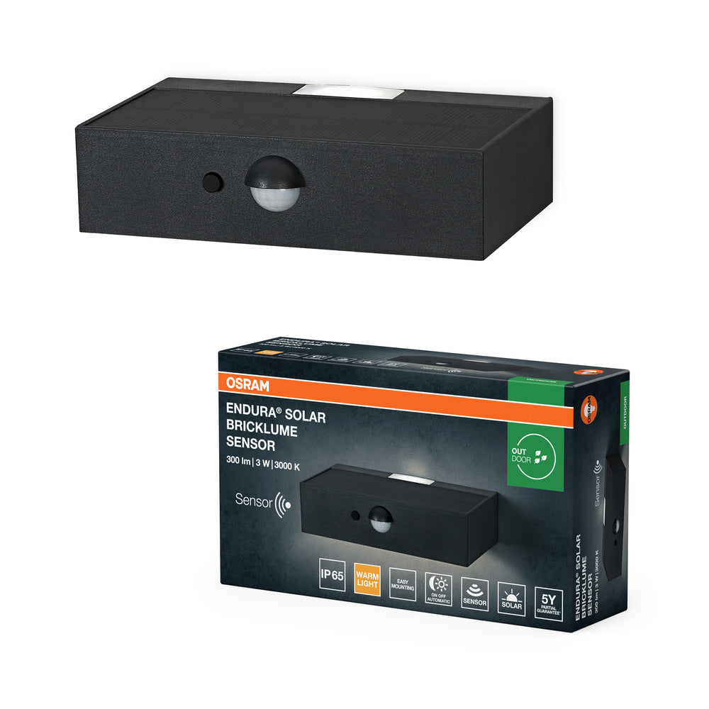OSRAM ENDURA STYLE BRICKLUME Solar Wandlamp, 3W, grijs