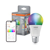OSRAM SMART+ MATTER Classic shapes Multicolor in A-vorm, LED-lamp, mat, 9,5 W, 1055 lm, van 2700 tot 6500 K, Matter, compatibel met smart speakers, dimbaar