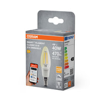 OSRAM Matter SMART+ Kaarsvormige dimbare lamp 4W / 2700K warm wit E14