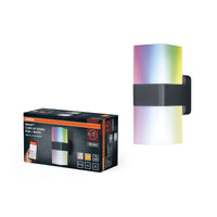 OSRAM SMART+ WiFi Cube Up/Down LED-wandlamp donkergrijs, 14 W, 950 lm, RGB+W 3000 K, WiFi, Alexa, IP44 voor buiten