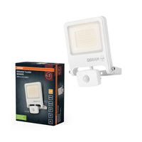 OSRAM ENDURA FLOOD PC 50W LED-schijnwerper met sensor, 3000K warmwit, 5000 lumen, IP44 schijnwerper met PIR-sensor, schemerfunctie 2-1000 lux