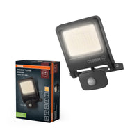 OSRAM ENDURA FLOOD PC 30W LED-schijnwerper met sensor, 3000K warmwit, 3000 lumen, IP44 schijnwerper met bewegingsmelder 9 m, tijdschakelaar 5 s-10 min