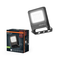OSRAM ENDURA FLOOD PC 10W LED-schijnwerper, 4000K koudwit, 1000 lumen, IP65 weerbestendige schijnwerper, 180° draaibaar, donkergrijs