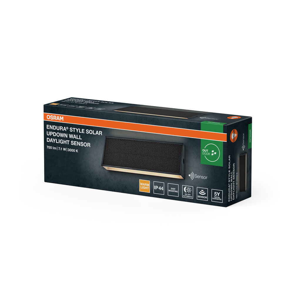 ENDURA STYLE SOLAR BRIGHT DAYLIGHT SENSOR Wall Updown IP54 Dark Grey