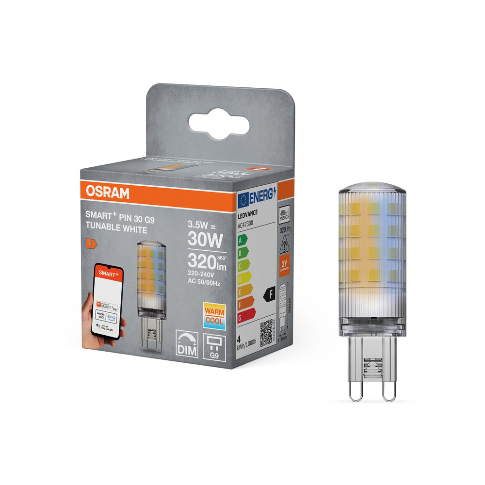 OSRAM Wifi SMART+ LED Lampe Tunable White (ex 30W) 3,5W / 2.700-6.500K Pin G9