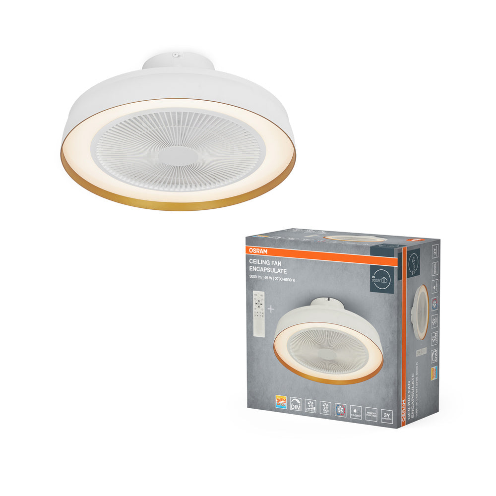 OSRAM Plafondventilator met behuizing, 49W, 3000lm, 2700-6500K, wit