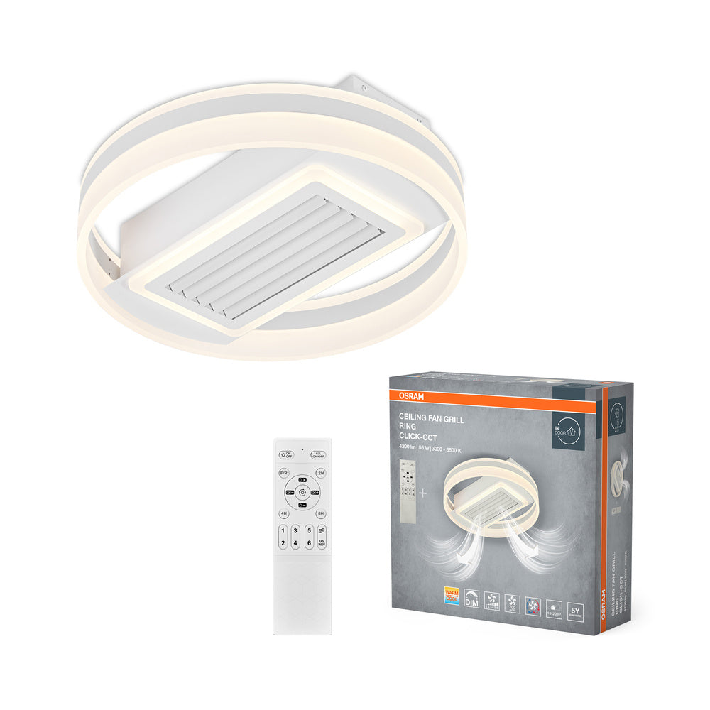 OSRAM LED plafondventilator vierkant 55W CCT wit 3000K-6500K