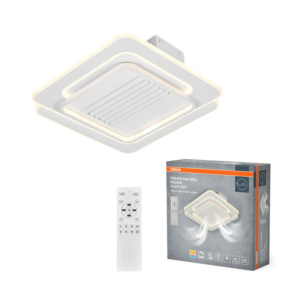 OSRAM LED-plafondventilator Square 55 W CCT wit 3000 K-6500 K