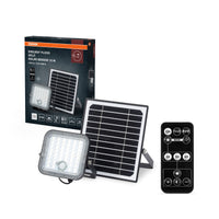 OSRAM LED-zonne-buitenlamp Endura Outdoor zwart met schijnwerper en zonnepaneel, 5 m lange kabel, met afstandsbediening en PIR-bewegingsmelder, 10 W, 1400 lm, 840, 4000 K lichtkleur, EEK A