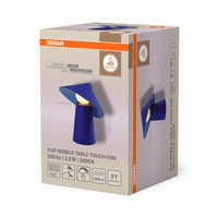 OSRAM DECOR Flip Mobile Tafellamp 3,5W, aanraakdimbaar, USB oplaadbaar, blauw