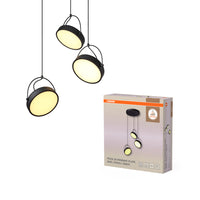 OSRAM DECOR Puck 3x hanglamp PL 36W zwart