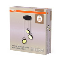OSRAM DECOR Puck 3x hanglamp PL 36W zwart