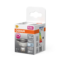 OSRAM dimbare MR16 LED-reflectorlamp met GU5.3-fitting, koel wit (4000K), 4,9W, vervanging voor 35W reflectorlamp, LED SUPERSTAR MR16 12V