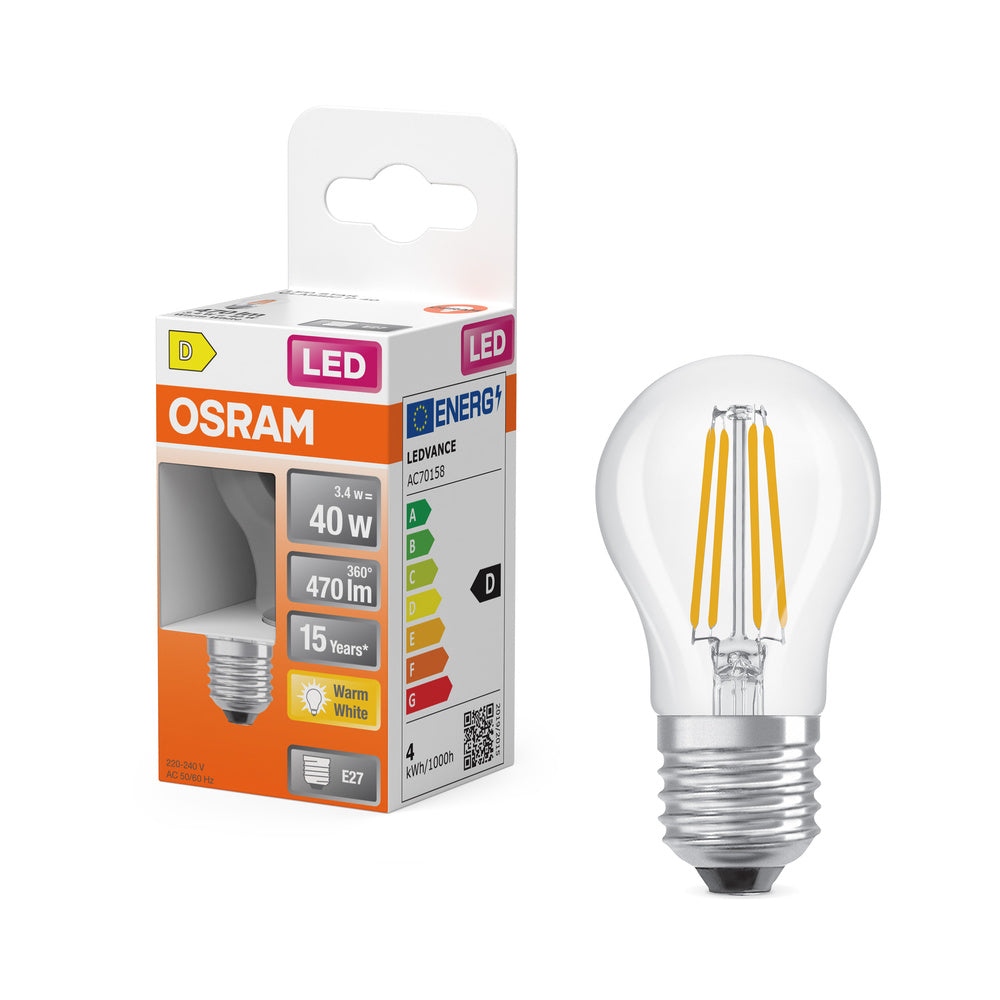 OSRAM LED Retrofit Classic P LED-lamp (voorheen 40W) 4W / 2700K Warm Wit E27
