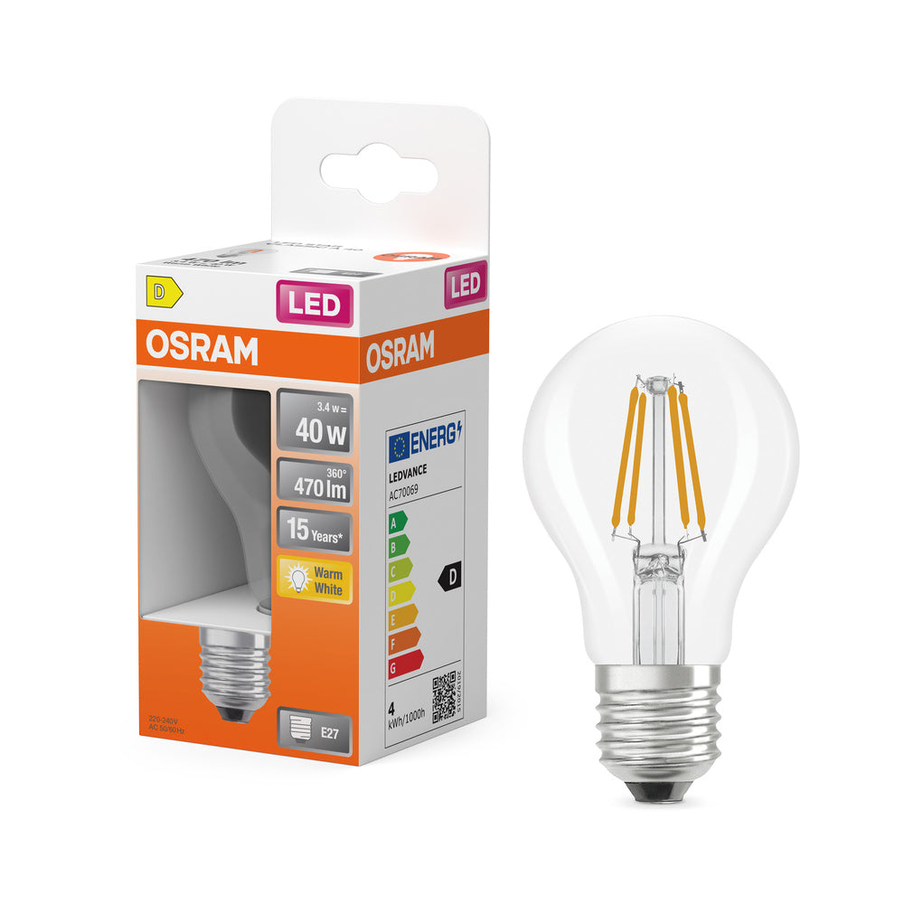 OSRAM LED Retrofit Classic A LED-lamp (voorheen 40W) 4W / 2700K Warm Wit E27
