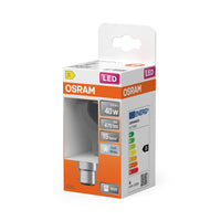 OSRAM LED-lamp LED Retrofit CLASSIC A 4W 840 Clear B22d, 470 lm, 4000 K, koel wit