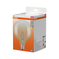 OSRAM LED-lampen, klassieke bolvorm, equivalent aan 25 watt, E27, G125, 2700 Kelvin, warm wit, helder glas, per stuk verpakt