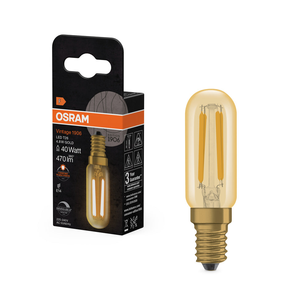 OSRAM Vintage 1906® LED Special Shapes dimbaar 4,8W 822 Goud E14 2