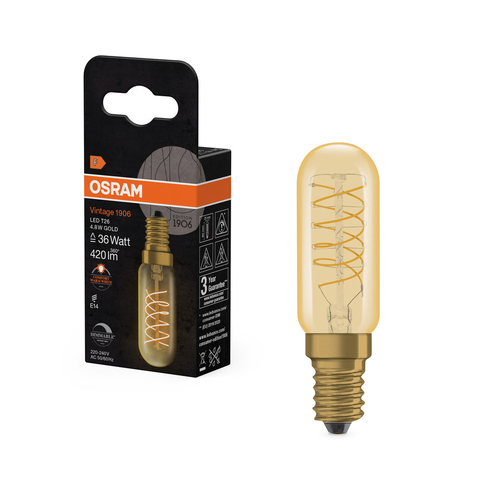 OSRAM Vintage 1906® LED Special Shapes dimbaar 4,8W 822 Goud E14 1