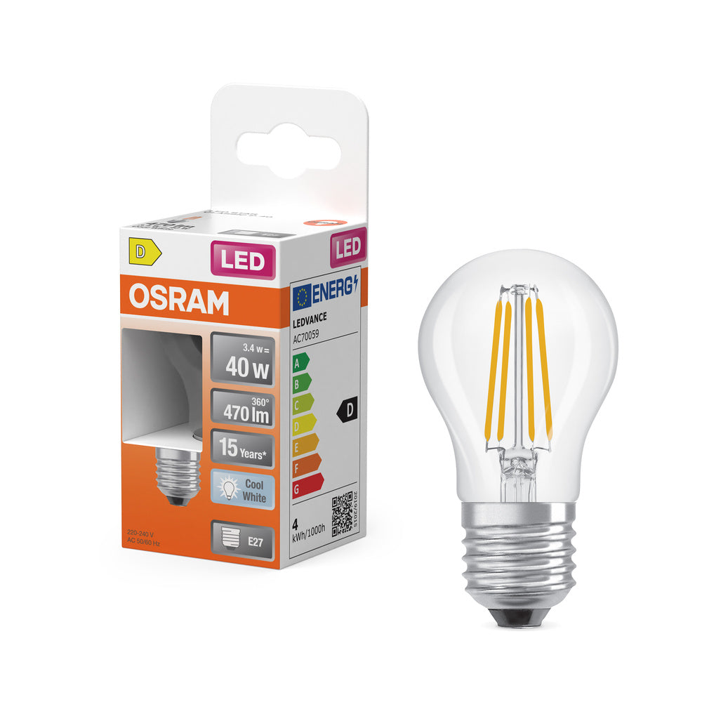 OSRAM Retrofit Classic P LED-lamp (voorheen 40W) 4W / 4000K koud wit E27