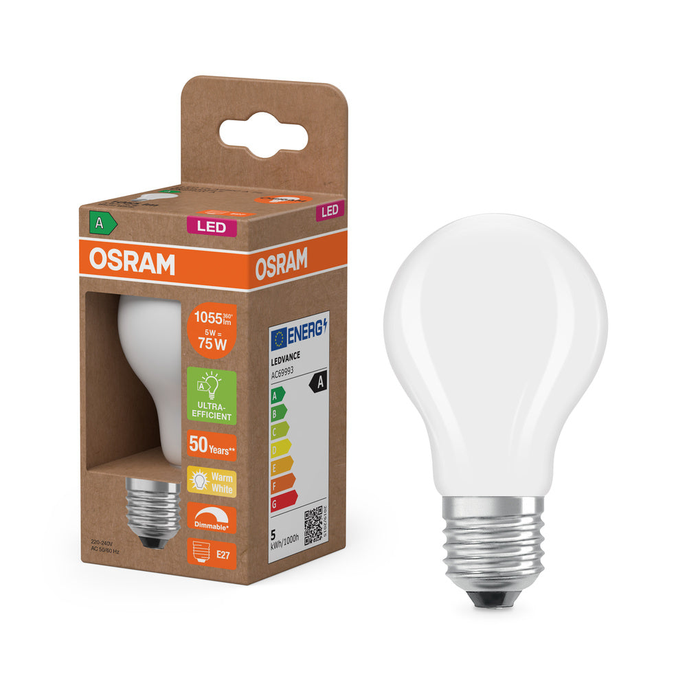 OSRAM SUPERSTAR+ CLASSIC A GLFR 75 lamp, 5,7W, 1055lm, warm wit, E27