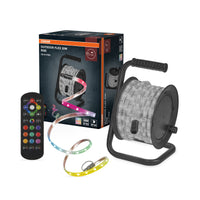 OSRAM Outdoor Flex RGB LED-strip 20 m IP65, incl. afstandsbediening, uitbreidbaar tot 50 m, met kabelhaspel, aansluitkabel en accessoires