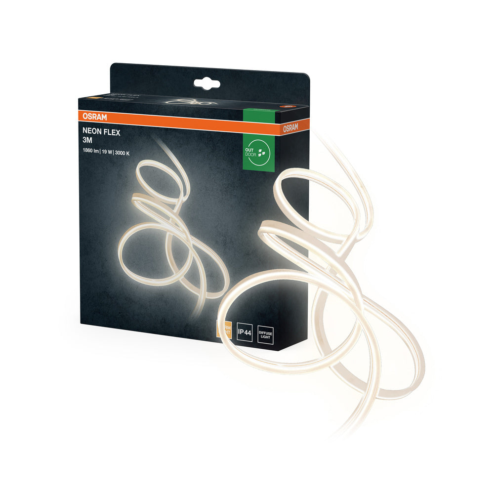 OSRAM NEON Flex LED-lichtstrip voor buiten, 19W / 3000K warm wit, 3 meter