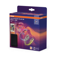OSRAM FLEX OUTDOOR SOLAR flexibler LED-Lichtstreifen, 5M, 1.6W, RGB-Farbsteuerung, solarbetrieben, IP44, mit Fernbedienung, dimmbar