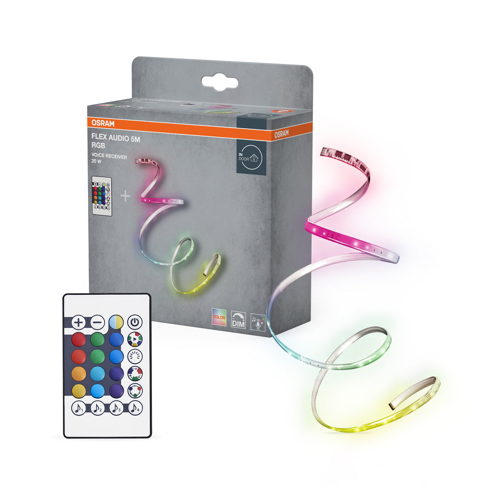 OSRAM FLEX AUDIO 5M LED-Streifen VR RC, weiß, 21W, 320lm