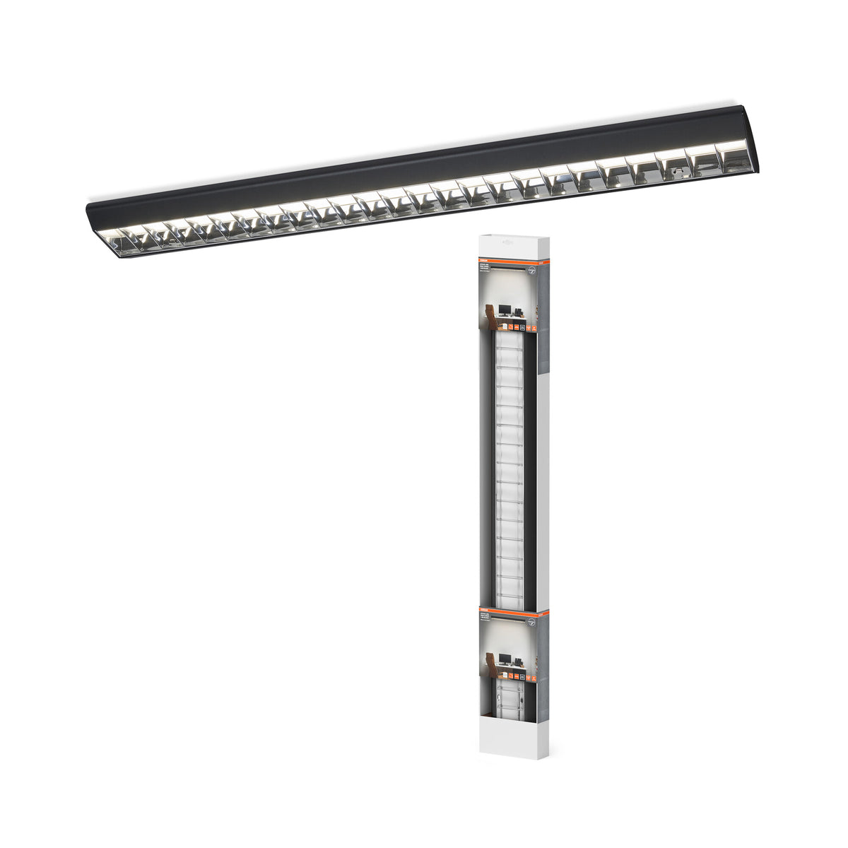 OSRAM Office Line Grid Curve LED Büroleuchte 1,2m Schwarz