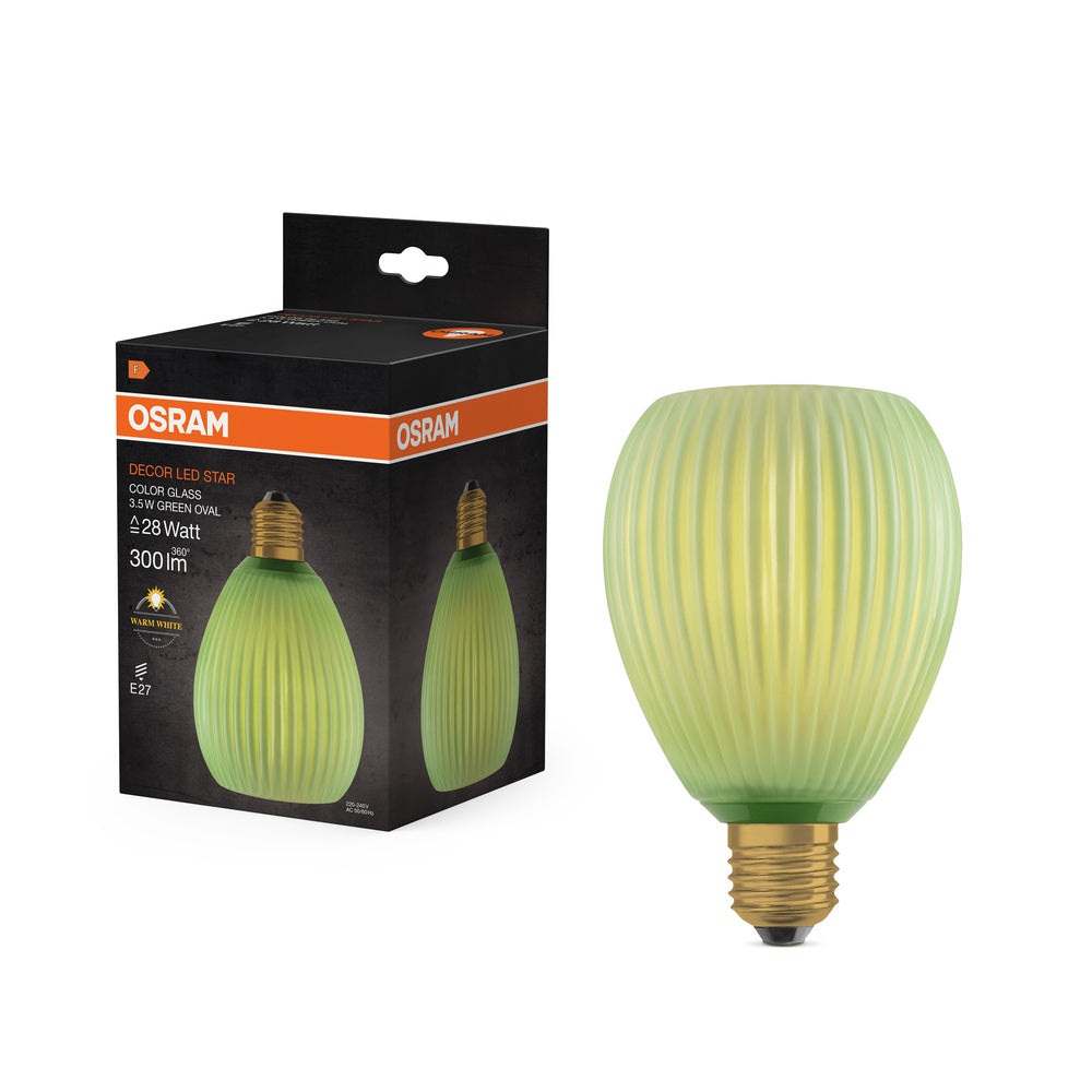 OSRAM DECOR LED-lamp, ovaal van gekleurd glas, groen
