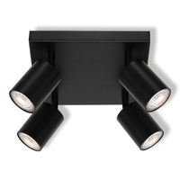 OSRAM 4-punts LED-spot ELEMENTAL plaat, zwart, licht, 4xGU10, zwart, 21 x 13,8 x 21 cm