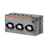 OSRAM LED-spotset voor inbouwmontage, draaibaar, 4,9 W, 120°, zwart, Ø 75 mm