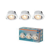OSRAM LED Spot Recess Bad Einbaustrahler Set CCT IP44 schwenkbar 4.9W 36° Weiß ⌀68 mm