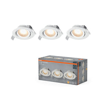 OSRAM LED-spotset voor inbouwmontage, draaibaar, 4,9 W, 120°, wit, Ø75 mm