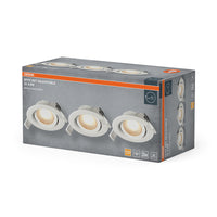 OSRAM LED-spotset voor inbouwmontage, draaibaar, 4,9 W, 120°, wit, Ø75 mm