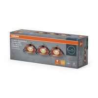OSRAM LED-spotset voor inbouwmontage, GU10, dimbaar, draaibaar, klikmechanisme, 6W, rood messing, ⌀68 mm