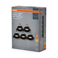 OSRAM LED-spotset voor inbouwmontage GU10 2,6W zwart ⌀68 mm