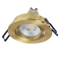 OSRAM LED-spotset voor inbouwmontage, GU10, dimbaar, draaibaar, kliksysteem, 6W, satijngoud, ⌀68 mm
