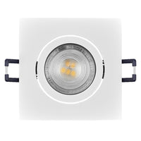 OSRAM LED-spotset voor inbouwmontage, GU10, draaibaar, vierkant, kliksysteem, 4,5W, 827 wit, ⌀68 mm