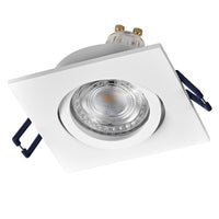 OSRAM LED-spotset voor inbouwmontage, GU10, draaibaar, vierkant, kliksysteem, 4,5W, 827 wit, ⌀68 mm