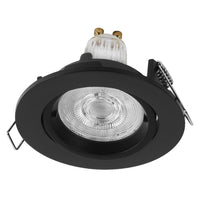 OSRAM LED-spotset voor inbouwmontage met draaisluiting, GU10-fitting, 2,6W, 827, zwart, ⌀75 mm