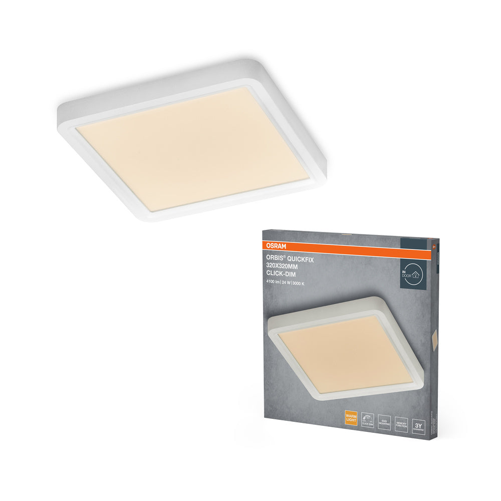 OSRAM Orbis Quickfix vierkante plafondlamp 320x320 mm 24W Click-Dim wit