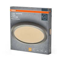 OSRAM Orbis Quickfix ronde plafondlamp 195 mm 16W klikdim zilver