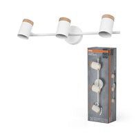 OSRAM LED Spot Stamp plafondlamp 3xGU10 wit en hout
