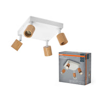 OSRAM LED Spot Brick plafondlamp 4xGU10 wit en hout