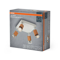 OSRAM LED Spot Brick plafondlamp 4xGU10 wit en hout